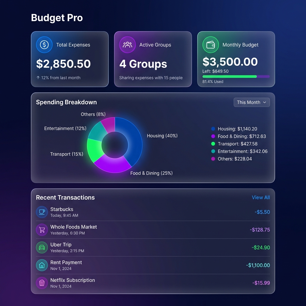 Budget Pro Dashboard Preview